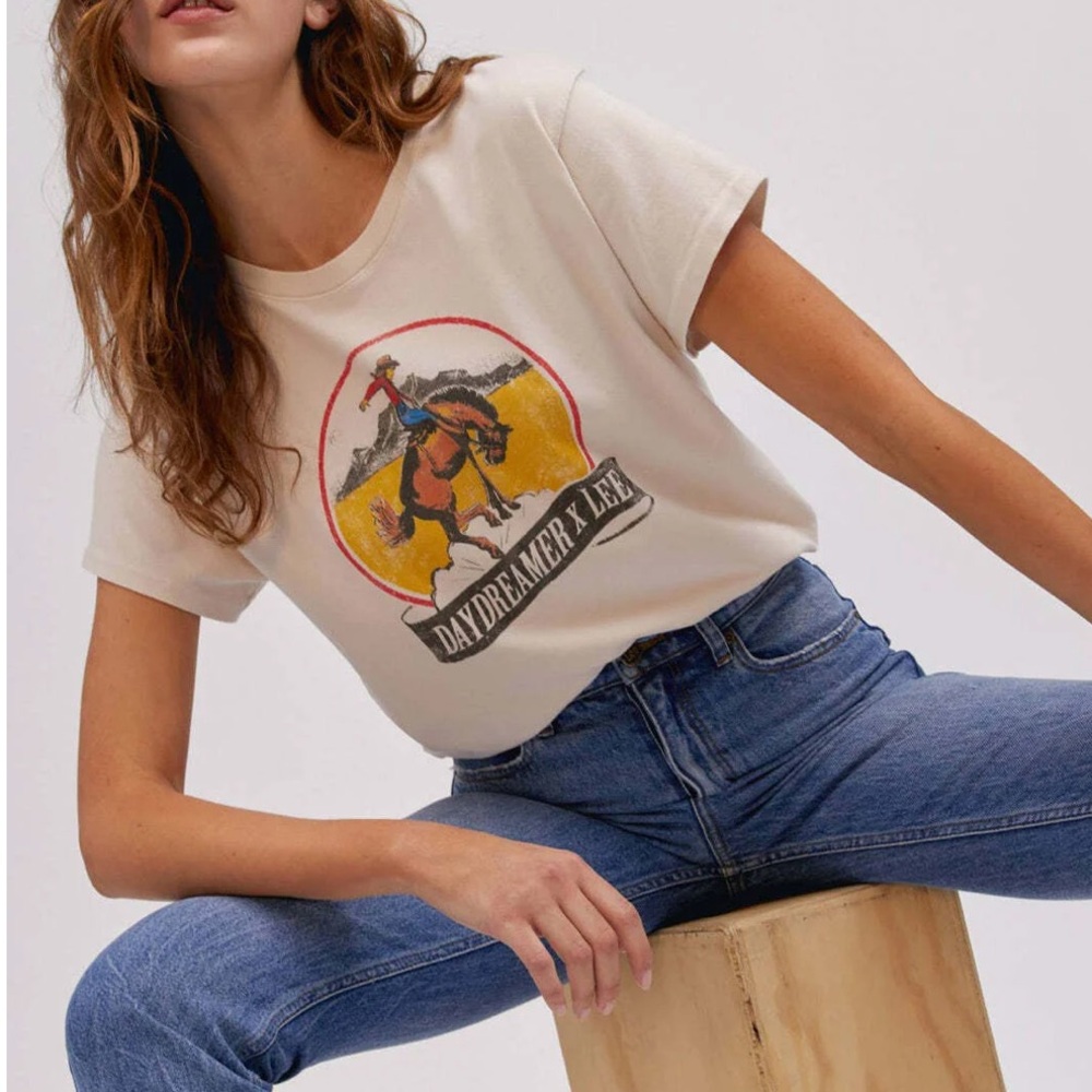 Daydreamer x LEE Bucking Bronco Tour Tee NWT